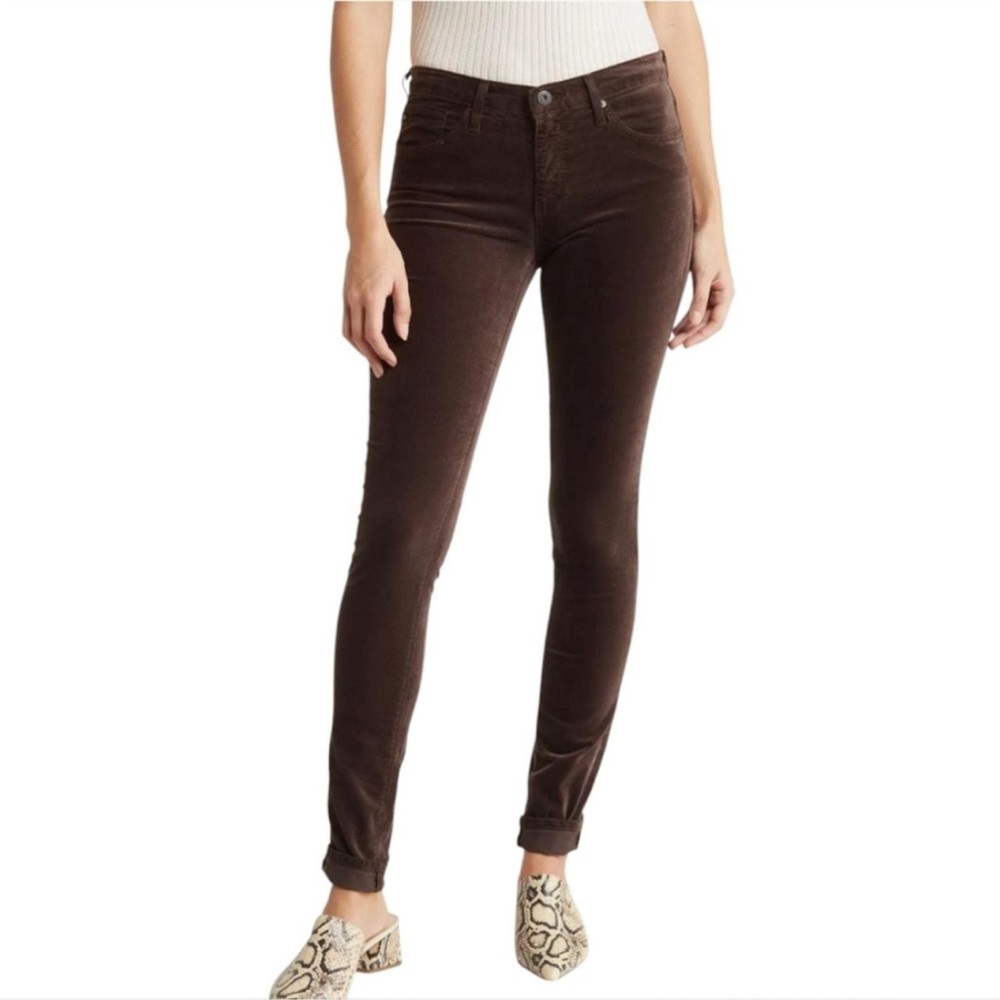 Brown Velvet Leggings Skinny Fit Jeans Size 27R AG Fall Winter Euro Winter Cozy